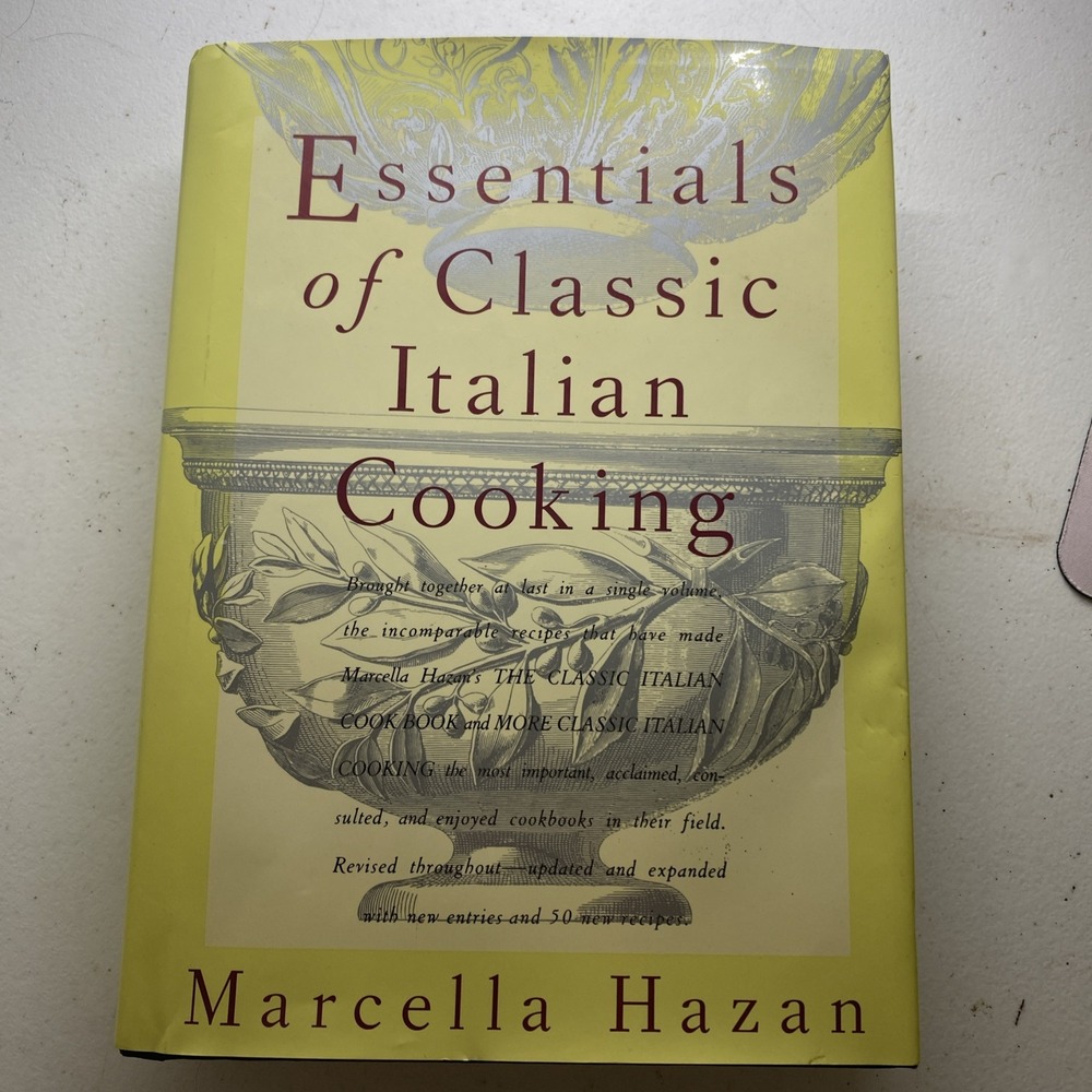 Essentials of Classic Italian Cooking by Marcella Hazan 1992 HC DJ 2014 print